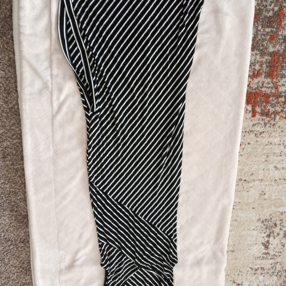 Black white stripped dress